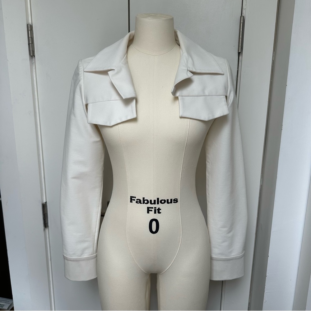 Kim Shui White Ultra Cropped Jacket